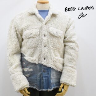 ◇グレッグローレン◇SHERPA/DENIM ボアジャケット◇サイズ2◇アイボリー◇オーバーサイズ◇GREG LAUREN◇