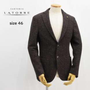 ◇サルトリアラトーレ◇ツイードジャケット◇ダークブラウン◇サイズ46◇イタリア製◇SARTORIA LATORRE◇