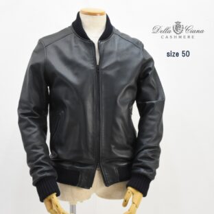 ◇美品23万◇DELLA CIANA◇レザーブルゾン◇ダークネイビー◇サイズ50◇デラチアナ◇