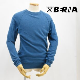 ◇BERNA◇コットンブークレーラグランカットソー◇M◇ブルー◇ベルナ◇イタリア製◇