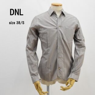 ◇美品◇DNL◇バーズアイ柄シャツ◇38/S◇ブラウン系◇オールシーズン◇イタリア製◇ディーエヌエル◇