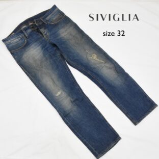 ◇SIVIGLIA◇ウオッシュドストレッチジーンズ◇サイズ32(W85cm)◇インディゴ◇イタリア製◇