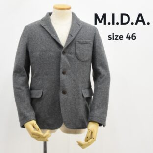 美品◇M.I.D.A.◇ウールドライビングジャケット◇サイズ46◇グレー◇アンコンジャケット◇ジャパンファブリック