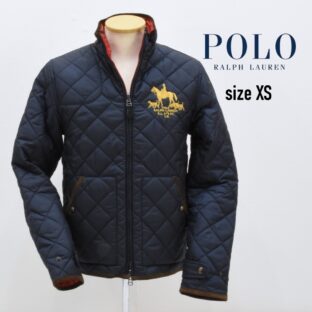 90年代 Polo by Raloh Lauren◇キルティング中綿リバーシブルジャケット◇サイズXS◇ネイビー/赤◇ポロラルフローレン