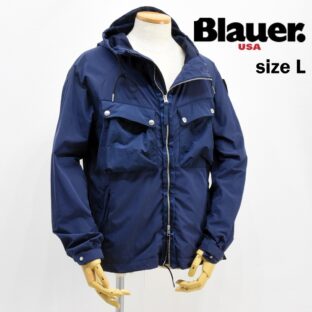 新品◇BLAUER USA ナイロンフーディブルゾン◇サイズL◇ネイビー◇ブラウアータクティカル◇春秋羽織り◇イタリアデザイン◇