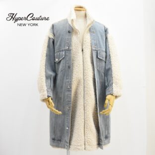 ◇美品◇HYPER COUTRE◇デニム切り替えボアコート◇サイズL◇オーバーサイズコート◇ハイパークチュール◇