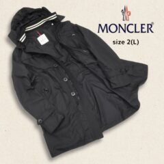 レア品◇モンクレール◇ナイロンフーディコート◇2(L)◇ブラック◇MONCLER