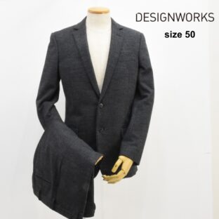 美品◇デザインワークス◇ウールフランネルスーツ◇ジャケット48/パンツ50◇グレー◇総裏◇ABAHOUSE◇秋冬