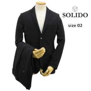 SOLIDO◇ウールブレンドイージーセットアップ◇サイズ02◇ブラック◇ソリード