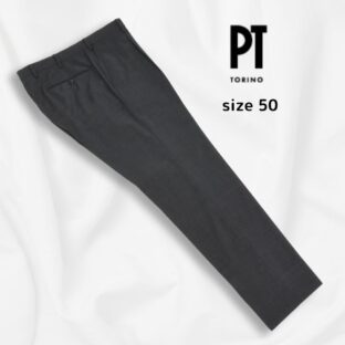 美品◇PT TORINO◇テクノウオッシャブルウールパンツ◇サイズ50(W87cm)◇濃グレー◇春夏◇ピーティトリノ◇トラベルシリーズ