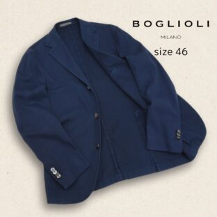 BOGLIOLI◇3つボタンネイビーストレッチジャケット◇size46◇ボリオリ◇アンコンジャケット