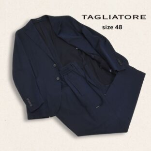 ワケあり◇TAGLIATORE◇イージーセットアップスーツ◇size48◇濃紺◇タリアトーレ◇春夏用