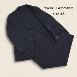 美品◇TAGLIATORE◇トラベルスーツ◇size48◇濃紺◇タリアトーレ◇春夏用