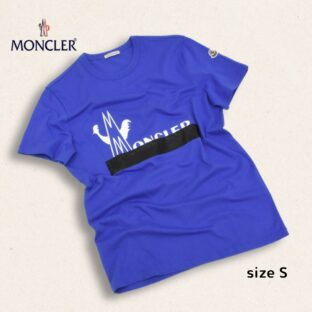美品◇MONCLER◇MAGLIA Tシャツ◇サイズS◇ブルー◇モンクレールジャパン正規品