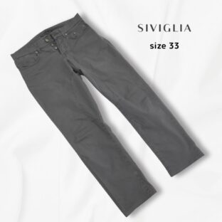 SIVIGLIA◇ストレッチ5ポケットパンツ◇サイズ33(W82cm)◇グレー◇春夏用◇イタリア製◇シビリア
