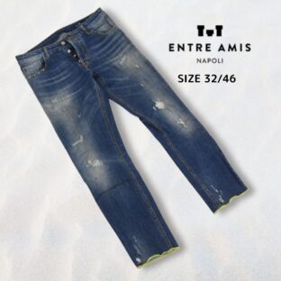 ENTRE AMIS◇ストレッチダメージジーンズ◇サイズ32(W83cm)◇イタリア製◇アントレアミ◇スキニージーンズ