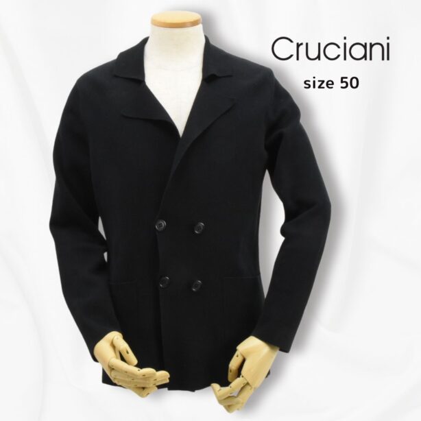 【未使用•タグ付✨】cruciani リネン100% ニット ポロシャツ 紺50 未使用•タグ付✨】cruciani リネン100% ニット ポロシャツ 紺50