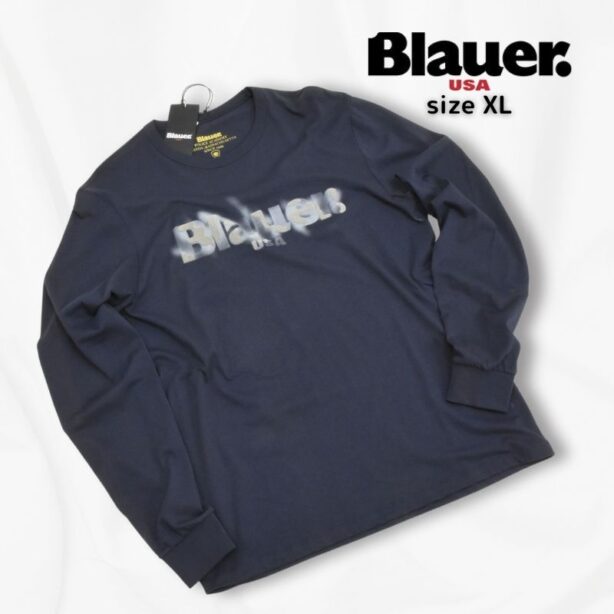 OUTLET◇BLAUER USA◇ロゴロンT◇サイズXL◇ネイビー◇ブラウアー◇ポリスアカデミーシリーズ