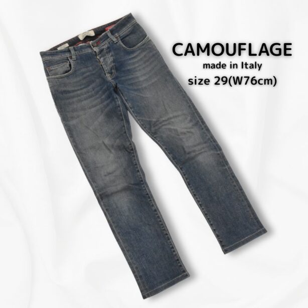 CAMOUFLAGE◇ヴィンテージデザインストレッチスキニージーンズ◇サイズ29(W76cm)◇イタリア製◇カモフラージュ