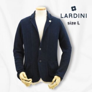 LARDINI◇パイルカーディガンジャケット◇サイズL◇ネイビー◇ラルディーニ◇ブートニエール◇イタリア製